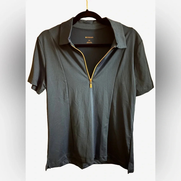 SPANNER Tops - 2/$15 - Spanner Zip-Up Polo Top in Blue, Size Medium
